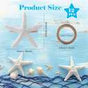 APTWOW Napkin Rings Set of 12, Starfish Napkin Rings for Table Decor, White Sea Star Napkin Ring Holders for Coastal Decor, Beach Decor, Wedding, Dinner Party, Summer, Birthday, Nautical, Banquet