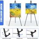 Easel Stand for Sign,63" Portable Metal Easel Stand for Wedding Sign,Adjustable Folding Art Easel for Display with Portable Bag(Black,2 Pack)