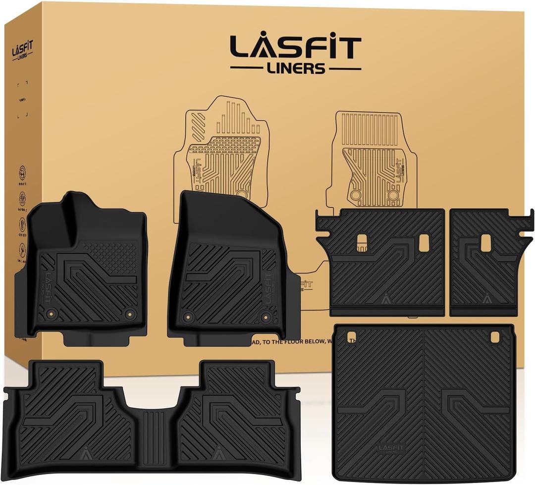 LASFIT Floor Mats & Seatback Mats & Cargo Mat for Nissan Murano 2025-2026, Custom Fit All Weather TPE Easy Clean Durable Floor Liners Car Mats for 2025-2026 Murano, Black