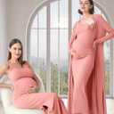 Rnxrbb 2 PCS Summer Fall Maternity Dresses Long Cardigan Set for Women (S)
