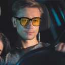 Night Vision Driving Glasses Fit Over Eyeglasses for Men Women, Anti Glare Polarized Night time Glasses Yellow Lens (A02 Matte Black Frame/Night Vision Lens)