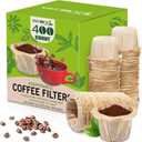 VIVI SKY Disposable K Cup Coffee Filters,400 Count Coffee Filter Paper Filters for Keurg Brewers Single Serve 1.0 and 2.0, Use with Reusable K Cup Coffee Pods (400, Unbleached) (Natural)
