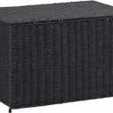Household Essentials Woven Chest, Decorative Paper Rope Storage Chest for Home Organization, Black (Large)