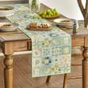 Artoid Mode Plaid Baby Shower Bird Floral Bear Table Runner, Seasonal Spring Kitchen Dining Table Decoration for Home Party Decor 13x72 Inch