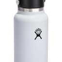 Amazon.com: Hydro Flask Water Bottle - Insulated Stainless Steel - Wide Mouth Flex Straw Lid, Non Spill, Leakproof and Refillable in 32 Oz White : Home & Kitchen