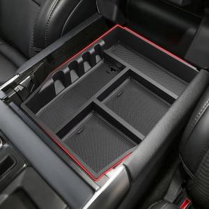 Autorder Center Console Organizer for Ford F-150 F150 2021-2026 Accessories Armrest Storage Box Secondary Insert Tray with 2 Color Mats