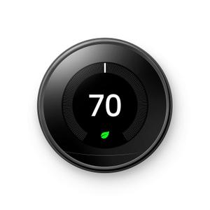 Google Nest Learning Thermostat - 3rd Gen (2015) - Programmable Smart Thermostat for Home - Works with Alexa - Mirror Black