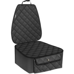 URPOWER Dog Car Seat Cover for Front Seat, Waterproof Pet Car Seat Protector with Pocket & Elastic Skirt, Non-Slip Dog Bucket Seat Covers for Cars, Trucks & SUVs