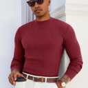 Runcati Mens Mock Turtleneck Sweater Slim Fit Casual Ribbed Knitted Pullover Fall Winter Basic Warm Sweaters