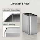 Cesun Small Bathroom Trash Can 2.1 Gallon Wastebasket, Modern Metal Garbage Can Office Waste Basket, Silver Stainless Steel Trash Bin for Bedroom, Home Office, Toilet, rv, Near Desk, Under Sink.