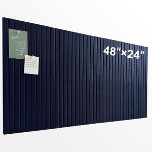 Large Cork Board for Office, 8 Pack Felt Wall Tiles with Slat Wall Paneling and Safe Removable Adhesive Tabs, Felt Bulletin Board Pin Board Cork Boards for Walls (Dark Blue)