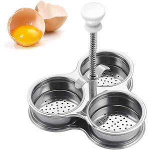 Egg Poachers with 3 Stainless Steel Grids, Non Stick Pocket Egg Cups for Quick, Easy, and Nutritious Breakfast