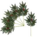 WSFSLJWDW 4PCS Artificial Pine Branches-19.7 Inches Fake Greenery Plants Pine Sprigs-Faux Pine Leaves Picks for DIY Garland Crafts Christmas Embellishing and Home Garden Decoration
