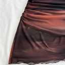 Women's Ruched Mini Dress Retro Vintage Mesh Sleeveless V Neck Fitted Dresses (M)