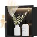 Smart Body Sensor Shower Niche, Black 12"x12", 12X12In