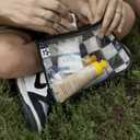 Tiny Twinkle Diaper Bag Organizing Pouches | Mess-Proof Clear Front Travel Organizer Bags | TSA Approved Toiletry Bag Set for Baby and Mom Essentials (Black Checkers)