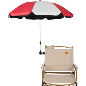 Chair Umbrella with Clamp,46 inches UPF 50+ Clip on Parasol for Patio, Beach Chairs, Strollers, Wheelchairs, Golf Carts