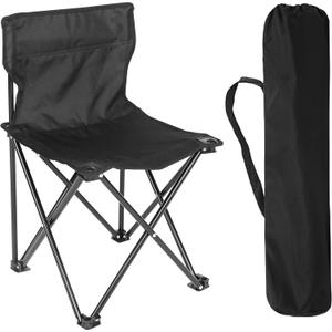 YSSOA Portable Folding Camping Chair for Adult with Carry Bag, Collapsible Anti-Slip Padded Oxford Cloth Stool for Hiking, Fishing, Gardening, Picnic, Small, Black