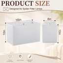 Pre-assembled Rectangular Large Lamp Shade, Include Harp, Finial, 16 x 8 x 10 inch