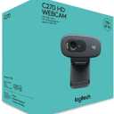Logitech C270 HD Webcam, 720p, Widescreen HD Video Calling, Light Correction, Noise-Reducing Mic, Works with Zoom, Nintendo Switch 2s new GameChat Mode, PC/Mac/Laptop/MacBook/Tablet - Black