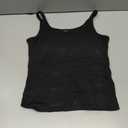 Danysu Women's Tank Tops with Bulit in Bras Scoop Neck Ribbed Fitted Knit Crop Halter Tops Spaghetti Strap Camisole Size Medium