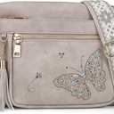 Crossbody Bags for Women Trendy Leather Crossbody Purse Shoulder Handbags Butterfly Design