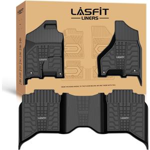 LASFIT Floor Mats 2013-2018 for Dodge Ram 1500/2500/3500 Crew Cab, 2019-2024 for Dodge Ram 1500 Classic Crew Cab 4 Full Size Doors All Weather TPE Custom Fit Car Mats Floor Liners 1st & 2nd Row, Black LASFIT Floor Mats 2013-2018 for Dodge Ram 1500/2500/3500 Crew Cab, 2019-2024 for Dodge Ram 1500 Classic Crew Cab 4 Full Size Doors All Weather TPE Custom Fit Car Mats Floor Liners 1st & 2nd Row, Black
