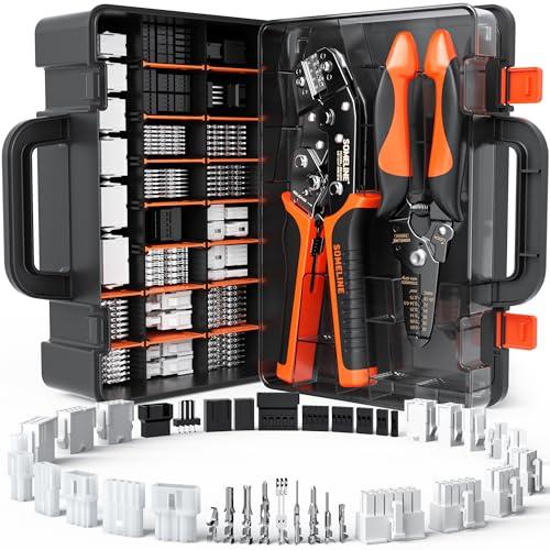 SOMELINE Crimping Tool Connector Kit, 41 Types of Connectors (2.54-4.2mm), Compatible with Molex Mini-Fit Jr 4.2mm, Standard .062" (3.68mm), Dupont 2.54mm, KF2510 and KK254, Crimper for 30-16 AWG Wire