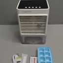 Small Air Conditioner w/ 3 Speeds&3 Modes, Remote, 1100ML Tank Humidifier, 8-Cube Ice Tray, 120 Oscillating, 4 IN 1 Portable Air Conditioners, 7-Color Light, 4H Timer Desk AC Unit for Bedroom