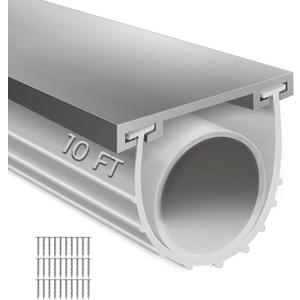 Storystore Garage Door Bottom Seal, U+O Rubber Weather Stripping with Track | 10FT Pre-Drilled Aluminum Track Retainer Base Kit with U+O Rubber Seals for Garage Door Weatherproofing