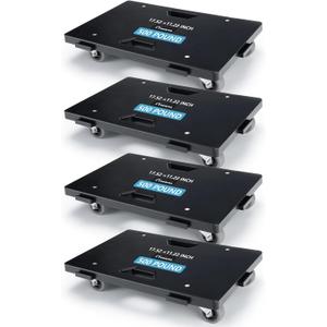 Nellyke Furniture Dolly, 4 Pack Dollies with Wheels,16'' X10'' Small Flat Dolly with 500LBS Large Capacity, Furniture Movers with Wheels Heavy Duty, Connectable and Portable, Black