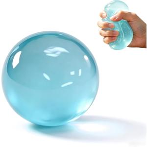 Coconut Oil Stress Ball, Slow Rising Coconut Oil Squishy for Stress Relief, Non-Sticky Sensory Fidget Toy for Adults & Kids, Portable Squeeze Stress Ball for Anxiety, Office Desk or Travel(Blue)