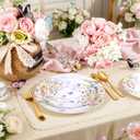 60PCS Wildflower Plates Disposable - Floral Plastic Plate - Colorful Spring Party Plate Decorative Include 30 Dinner & 30 Dessert Plates for Bridal Shower Birthday Tea Party