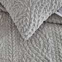 G.H. Bass Plush Sherpa Cable Knit Fluffy Soft Solid Pinsonic Cozy Comforter Set, King, Grey