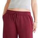 AEROPOSTALE Women's Wide Leg Sweatpant, Lightest Heather Grey, X-Small (Gray, XS)