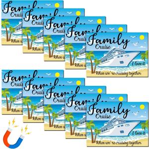 Xuhal 10 Pcs Large Family Cruise Door Magnets 10'' x 7'' Sea Navigation Cruise Door Decoration Magnet Sticker Ship Car Summer Beach Nautical Magnetic Sticker for Cabin Refrigerator Carnival Party