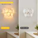Modern Farmhouse Wall Sconces, Alabaster Sconce Lighting for Living Room, Marble Sconce Wall Light Fixtures for Bedroom Entryway Bathroom, 1 Pack