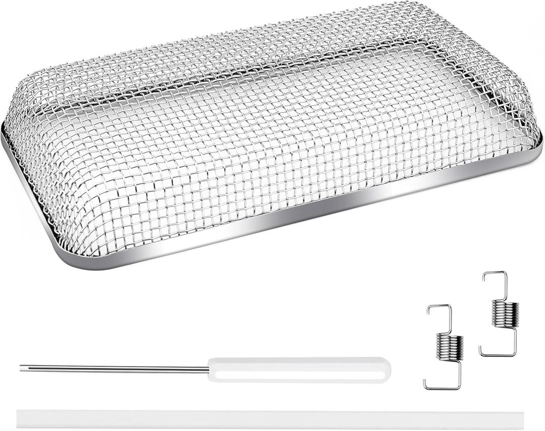 SheeChung RV Furnace Vent Screen, Flying Insect Screen Water Heater Cover for Camper, 7.5 x 4.1 x 1.3 Inch, Stainless Steel Screen with Installation Tool & Silicone Rubber