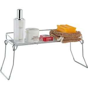 JUNCHU CHERRY Metal The Sink Vanity Organizer, Bathroom or Kitchen Sink Organizer, Feminine Products Organizer (Chrome)