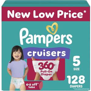 Pampers Diapers - Cruisers 360 - Size 5, 128 Count, Babyproof up to 100% Leakproof Pull-On Diaper Pampers Diapers - Cruisers 360 - Size 5, 128 Count, Babyproof up to 100% Leakproof Pull-On Diaper