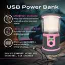 USB Rechargeable Camping Lantern, 400 Lumens LED Lantern, Hanging Tent Lamp, 6000mAh Power Bank, 200 Hour, 6 Modes, for Outdoors & Emergency