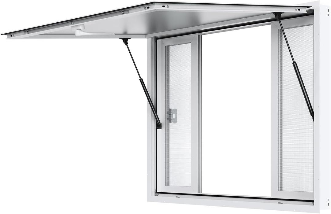 VEVOR Concession Window for Food Truck, 48"x36" Aluminum Alloy Service Window, Up to 85 Degrees Serving Window with 4 Sliding Windows & Awning Door & Drag Hook, for Food Truck Concession Trailer
