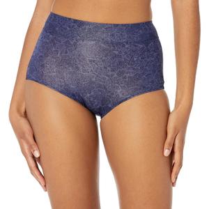 Warner's Women's No Pinching No Problems Modern Brief Panty (Size 5, Evening Blue Boho Garden Print)