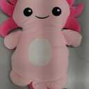 Microwave Heating Pads for Cramps, Cute Microwavable Period Heating Pad Cramps Pain Relief for Women & Girls, Stuffed Animals Moist Heat Pad for Menstrual-Washable Heat Pack (Pink Axolotl)