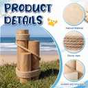 Vercraft Set of 3 Nautical Wood Piling Decorations, Real Wooden Pier Posts for Coastal Beach Home Marine Nautical Decor, Huge 5" Diameter Stumps and 10/14/18 Inch Heights
