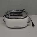 Mueller Retro Toaster 2 Slice with 7 Browning Levels and 3 Functions: Reheat, Defrost & Cancel, Stainless Steel Features, Removable Crumb Tray, Under Base Cord Storage, White