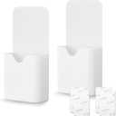 noonebutyou 2 Pcs Magnetic Marker Holder Wall Mount Marker Caddy Pencil Holder for Dry Erase Whiteboard Fridge, Self Adhesive Marker Pen Holder for Home Office School (White&SS)