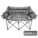 VIVOSUN Double Camping Chair, Fully Padded Folding Loveseat, Oversized Duo Chair with Cup & Wine Glass Holders, Pocket, Armrests & Carry Bag