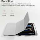SMARTDEVIL Case for iPad Pro 11 inch (M5/M4) 2025/2024 with Pencil Holder, Trifold Stand Protective Cover with Clear Transparent Back Shell, Auto Wake/Sleep, Light Gray