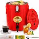 Insulated Beverage Dispenser, 5.2 Gal, Stainless Steel Liner with Spigot